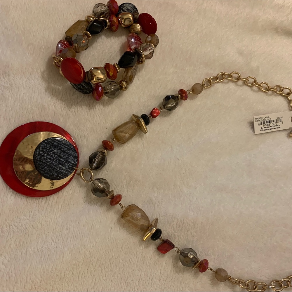 Ruby Road red beaded NWT necklace bracelet